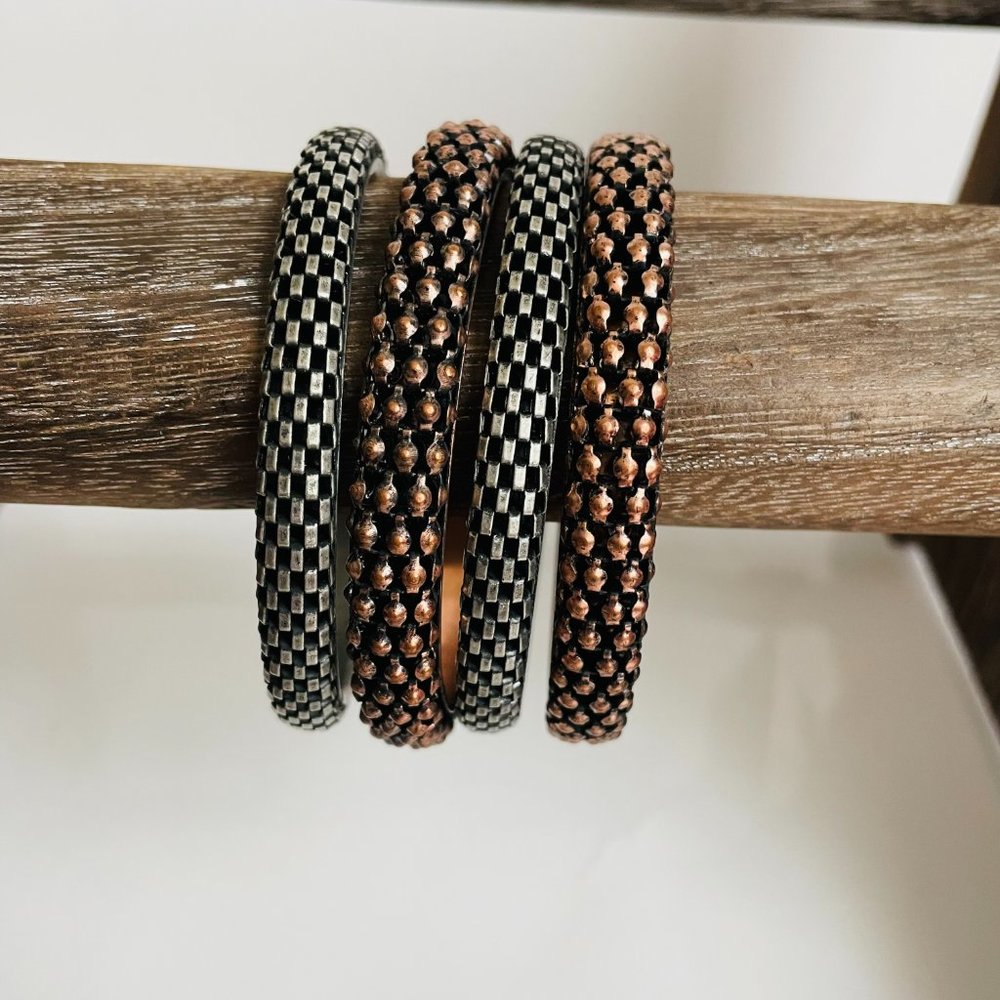 Textured Stackable Bangle Bracelets Bundle Lot Of… - image 4